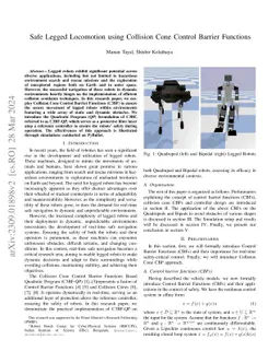 Safe Legged Locomotion using Collision Cone Control Barrier Functions
  (C3BFs)