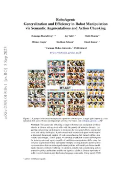 RoboAgent: Generalization and Efficiency in Robot Manipulation via
  Semantic Augmentations and Action Chunking
