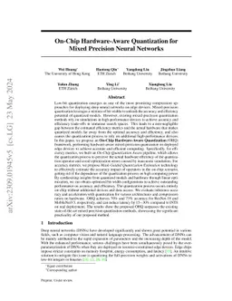 On-Chip Hardware-Aware Quantization for Mixed Precision Neural Networks