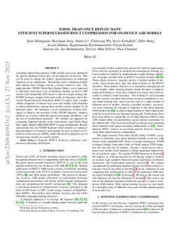 TODM: Train Once Deploy Many Efficient Supernet-Based RNN-T Compression
  For On-device ASR Models
