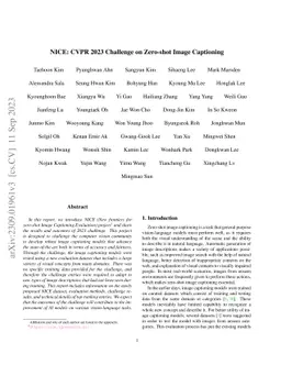 NICE: CVPR 2023 Challenge on Zero-shot Image Captioning