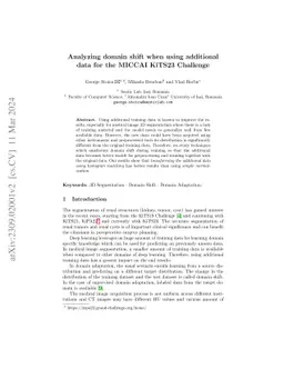 Analyzing domain shift when using additional data for the MICCAI KiTS23
  Challenge