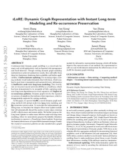 iLoRE: Dynamic Graph Representation with Instant Long-term Modeling and
  Re-occurrence Preservation