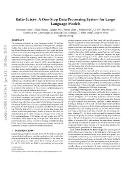 Data-Juicer: A One-Stop Data Processing System for Large Language Models