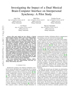 Investigating the Impact of a Dual Musical Brain-Computer Interface on
  Interpersonal Synchrony: A Pilot Study