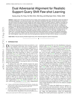 Dual Adversarial Alignment for Realistic Support-Query Shift Few-shot
  Learning
