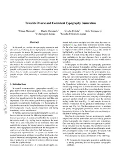 Towards Diverse and Consistent Typography Generation