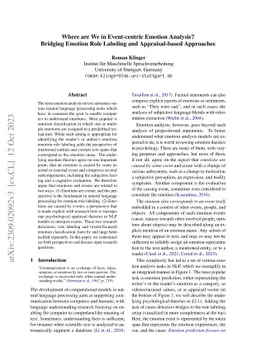 Where are We in Event-centric Emotion Analysis? Bridging Emotion Role
  Labeling and Appraisal-based Approaches