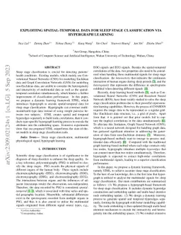 Exploiting Spatial-temporal Data for Sleep Stage Classification via
  Hypergraph Learning