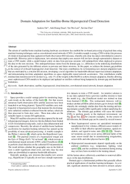 Domain Adaptation for Satellite-Borne Hyperspectral Cloud Detection