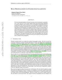 Bias Propagation in Federated Learning