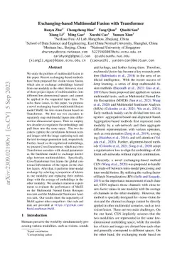 Exchanging-based Multimodal Fusion with Transformer