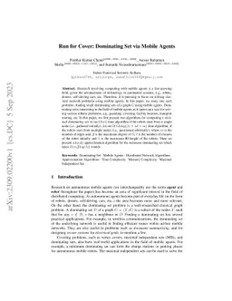 Run for Cover: Dominating Set via Mobile Agents