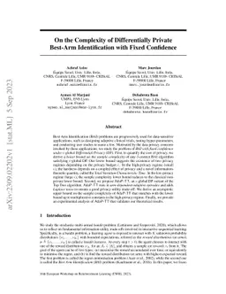 On the Complexity of Differentially Private Best-Arm Identification with
  Fixed Confidence