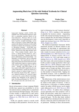 Augmenting Black-box LLMs with Medical Textbooks for Biomedical Question Answering