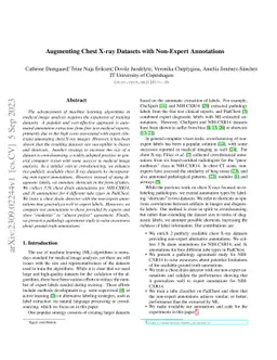 Augmenting Chest X-ray Datasets with Non-Expert Annotations