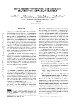 PESTO: Pitch Estimation with Self-supervised Transposition-equivariant Objective