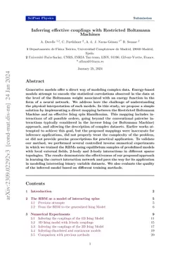 Inferring effective couplings with Restricted Boltzmann Machines