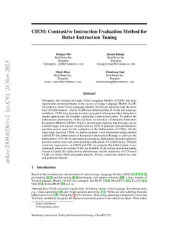 CIEM: Contrastive Instruction Evaluation Method for Better Instruction
  Tuning