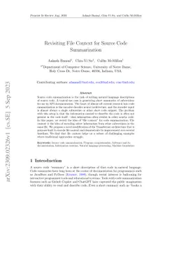 Revisiting File Context for Source Code Summarization