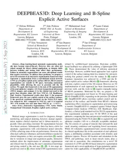 DEEPBEAS3D: Deep Learning and B-Spline Explicit Active Surfaces