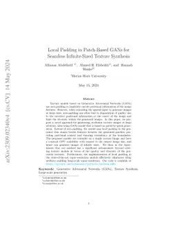 Local Padding in Patch-Based GANs for Seamless Infinite-Sized Texture
  Synthesis