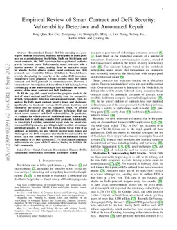 Empirical Review of Smart Contract and DeFi Security: Vulnerability
  Detection and Automated Repair