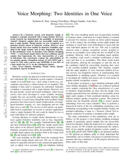 Voice Morphing: Two Identities in One Voice