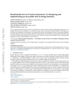 Breaking Barriers to Creative Expression: Co-Designing and Implementing
  an Accessible Text-to-Image Interface