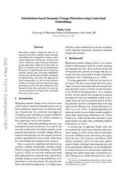 Substitution-based Semantic Change Detection using Contextual Embeddings
