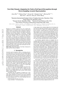 Text-Only Domain Adaptation for End-to-End Speech Recognition through
  Down-Sampling Acoustic Representation