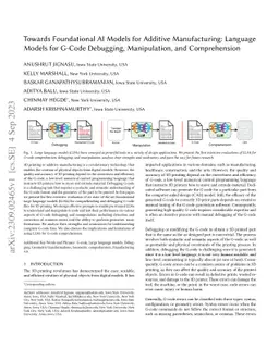 Towards Foundational AI Models for Additive Manufacturing: Language
  Models for G-Code Debugging, Manipulation, and Comprehension