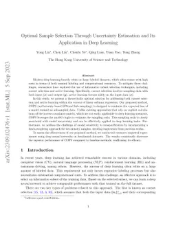 Optimal Sample Selection Through Uncertainty Estimation and Its
  Application in Deep Learning