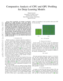 Comparative Analysis of CPU and GPU Profiling for Deep Learning Models