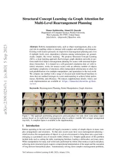 Structural Concept Learning via Graph Attention for Multi-Level
  Rearrangement Planning