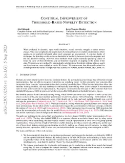 Continual Improvement of Threshold-Based Novelty Detection