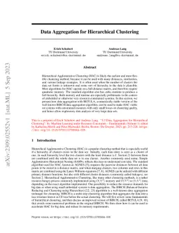 Data Aggregation for Hierarchical Clustering