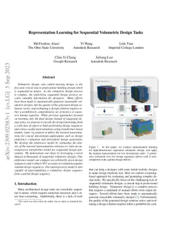 Representation Learning for Sequential Volumetric Design Tasks