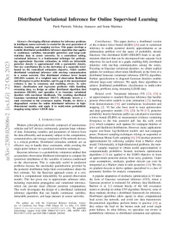 Distributed Variational Inference for Online Supervised Learning