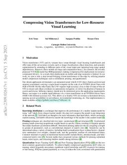 Compressing Vision Transformers for Low-Resource Visual Learning