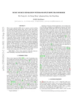 Music Source Separation with Band-Split RoPE Transformer