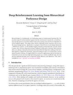 Deep Reinforcement Learning from Hierarchical Preference Design