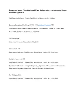 Improving Image Classification of Knee Radiographs: An Automated Image
  Labeling Approach