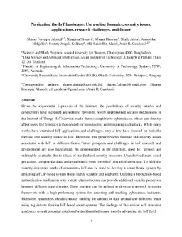 Forensics and security issues in the Internet of Things