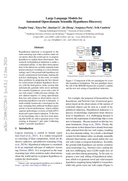 Large Language Models for Automated Open-domain Scientific Hypotheses
  Discovery