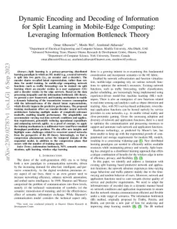 Dynamic Encoding and Decoding of Information for Split Learning in
  Mobile-Edge Computing: Leveraging Information Bottleneck Theory