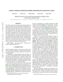 GRASS: Unified Generation Model for Speech-to-Semantic Tasks