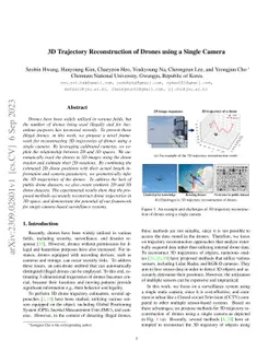 3D Trajectory Reconstruction of Drones using a Single Camera