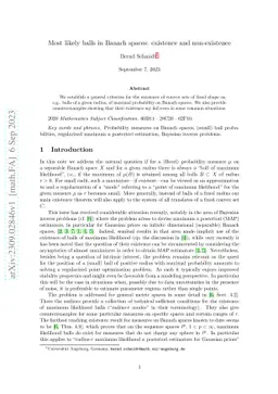 Most likely balls in Banach spaces: existence and non-existence