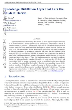 Knowledge Distillation Layer that Lets the Student Decide